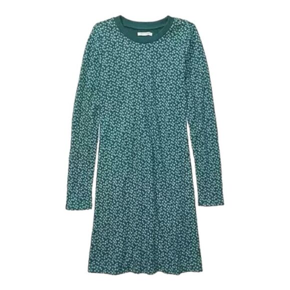 American Eagle Floral Long-Sleeve Mini Dress Green/Teal size S cotton - Picture 1 of 8